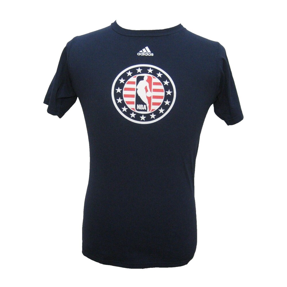 NBA Adidas T-Shirt Mens Small Blue Short Sleeve Graphic 100% Cotton Top